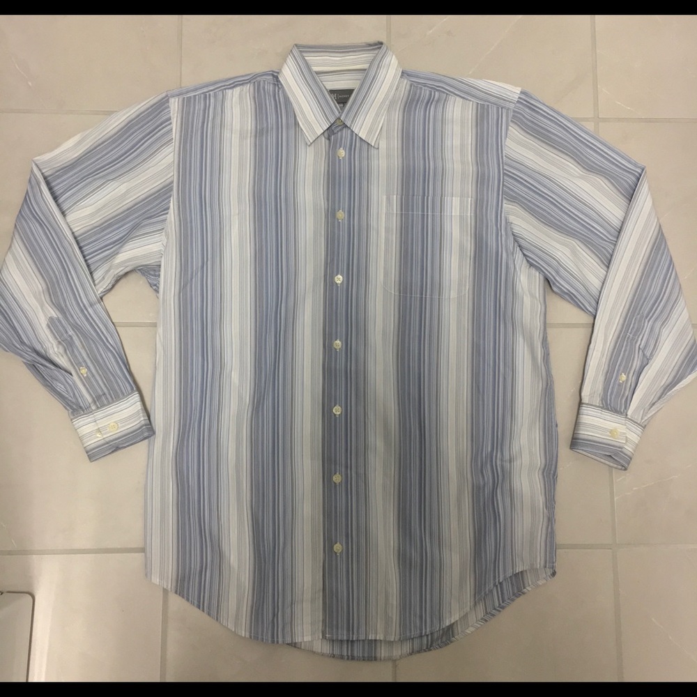 Hickey Freeman 100% Cotton Dress Shirt Medium